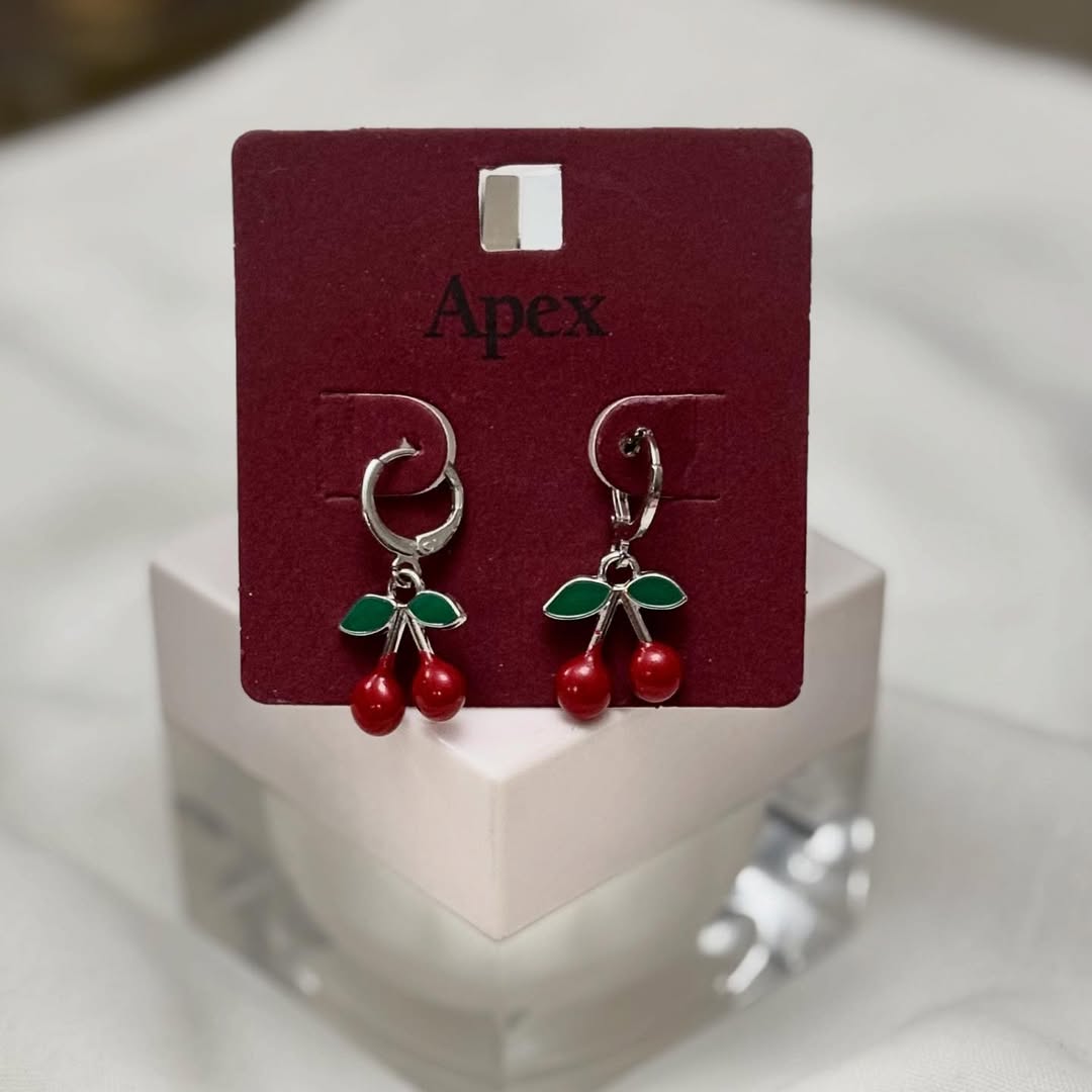 Silver glass earrings
